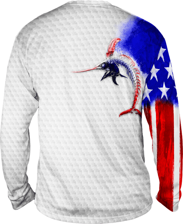 Youth Billfish Stars & Stripes Long Sleeve - Bones Outfitters