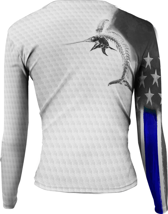 Womens Billfish Stars & Stripes Active Duty Long Sleeve - Bones Outfitters