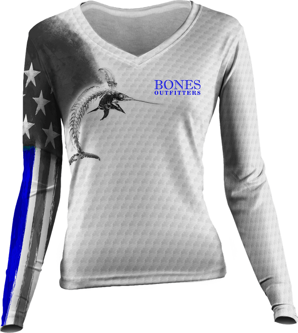 Womens Billfish Stars & Stripes Long Sleeve - Bones Outfitters
