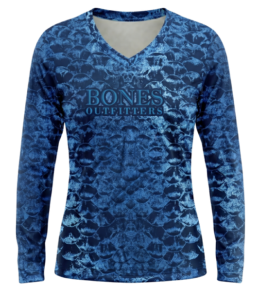 Women's Bold Silver Scales Long Sleeve - Bones Outfitters
