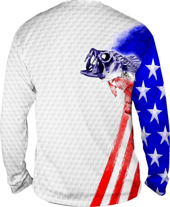 Youth Bass Stars & Stripes Long Sleeve - Bones Outfitters