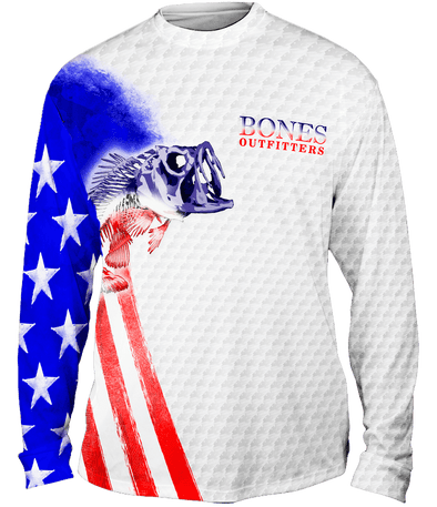 Youth Bass Stars & Stripes Long Sleeve - Bones Outfitters