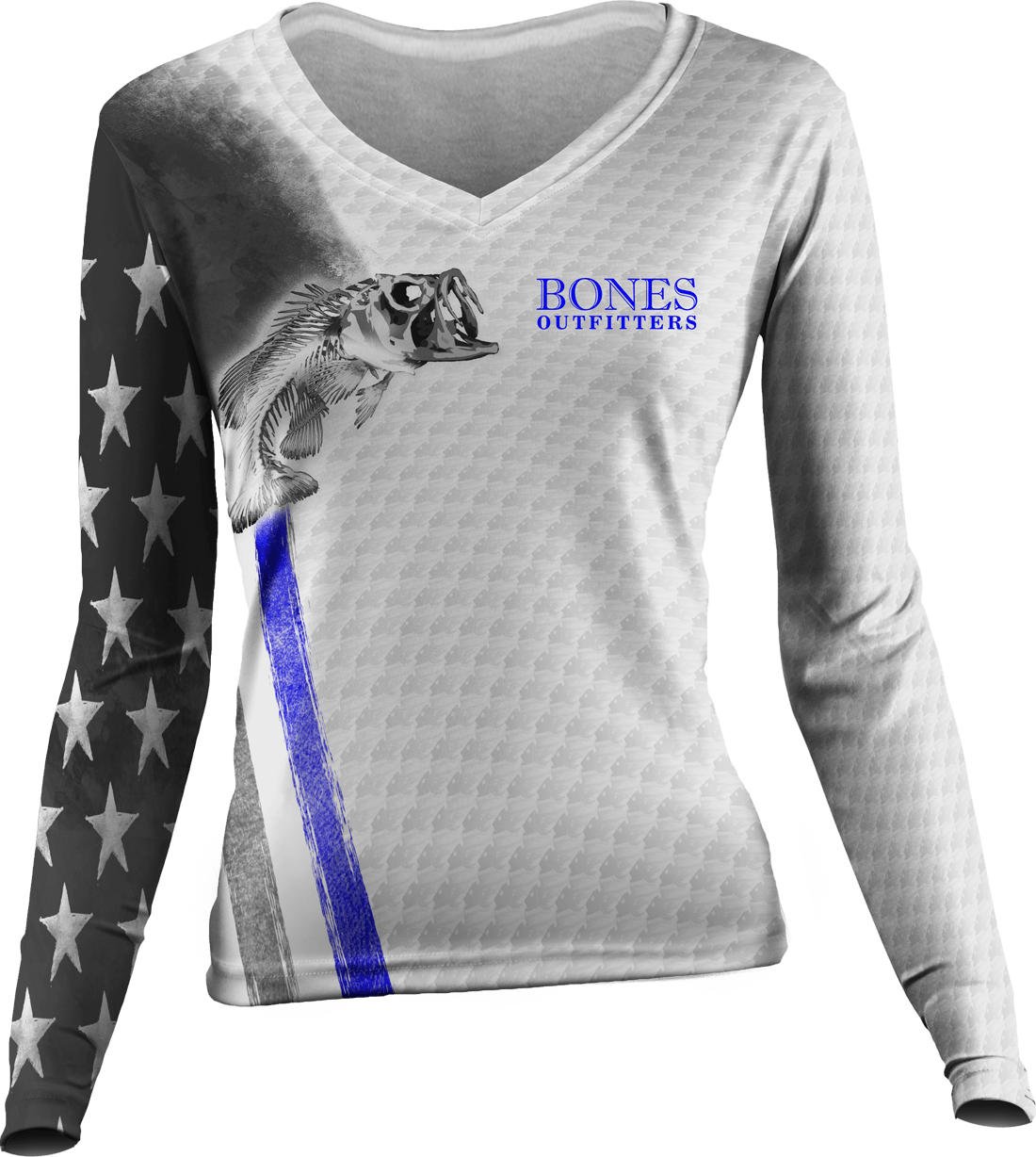 Womens Bass Stars & Stripes Active Duty Long Sleeve - Bones Outfitters