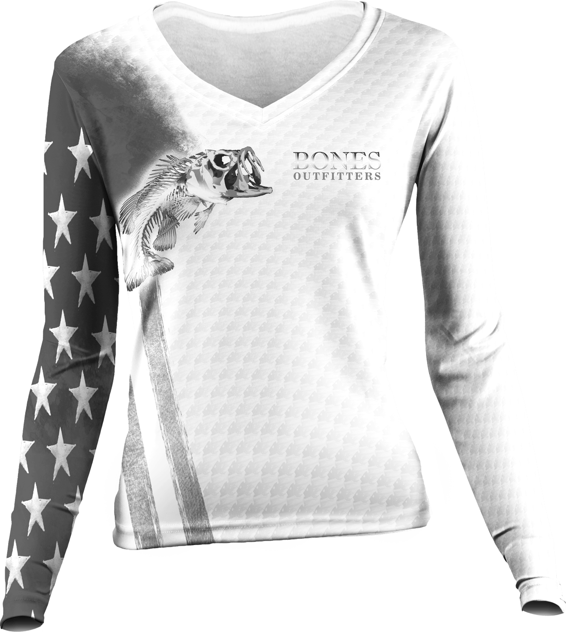 Womens Bass Stars & Stripes Active Duty Long Sleeve - Bones Outfitters