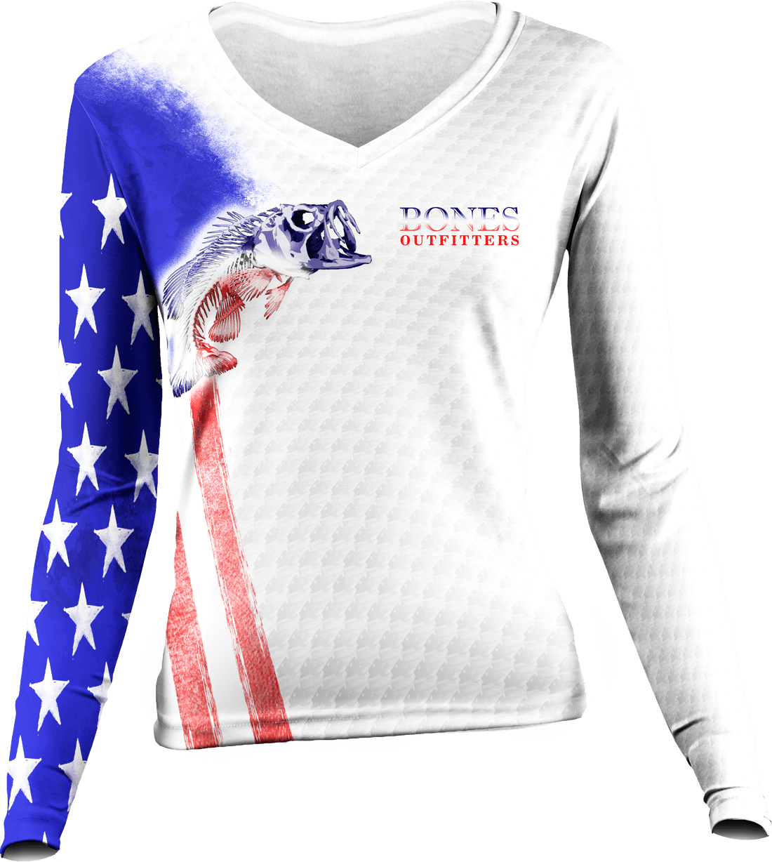 Womens Bass Stars & Stripes Long Sleeve - Bones Outfitters