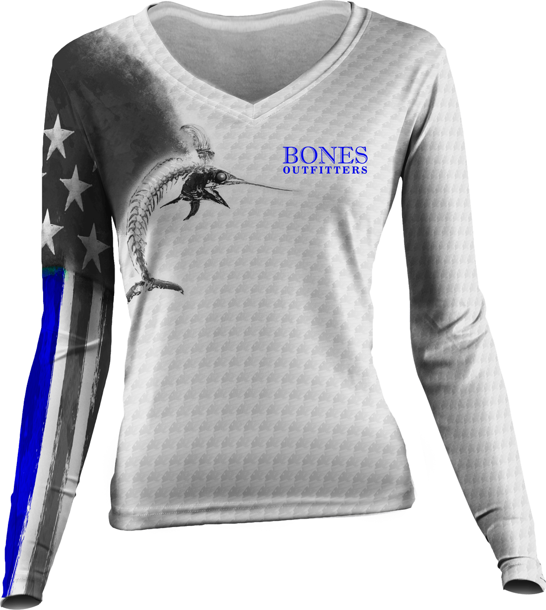 Womens Billfish Stars & Stripes Active Duty Long Sleeve - Bones Outfitters
